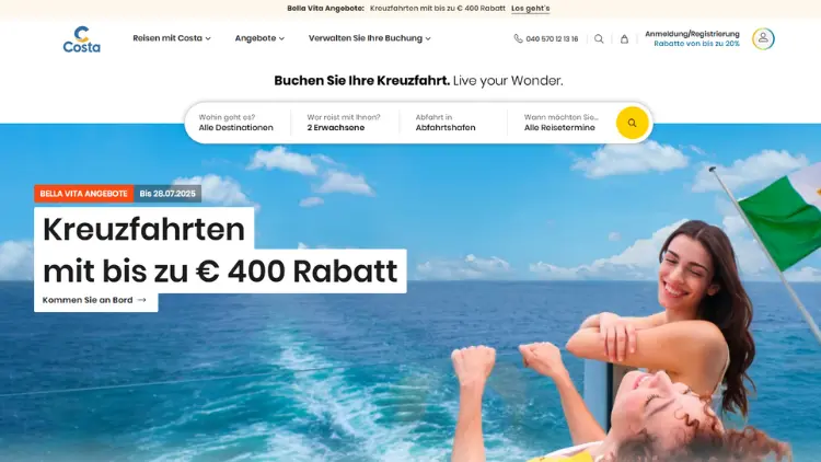 Costa Kreuzfahrten – Schiffe, Routen & Reiseziele