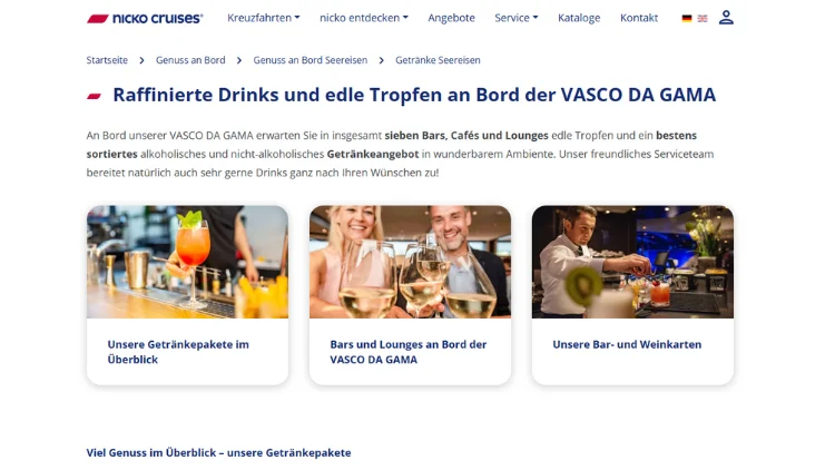 Getränkepreise bei nicko cruises – Infos & Überblick